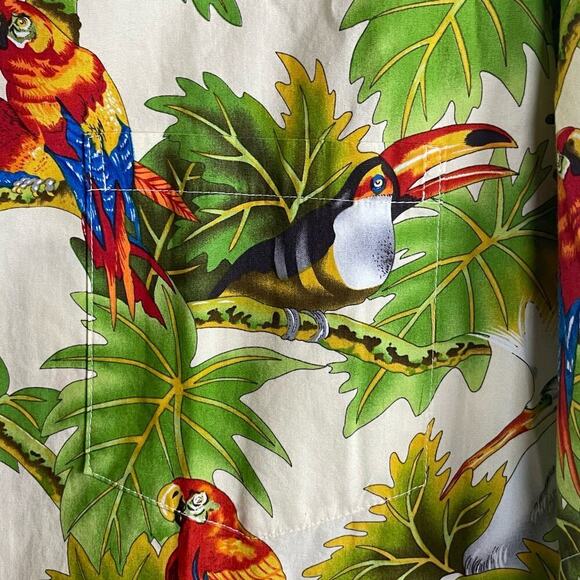 Vtg Hawaiian Islands USA Button Up Short Sleeve Parrot Magnum PI Shirt‎ Size 4X - Picture 3 of 8